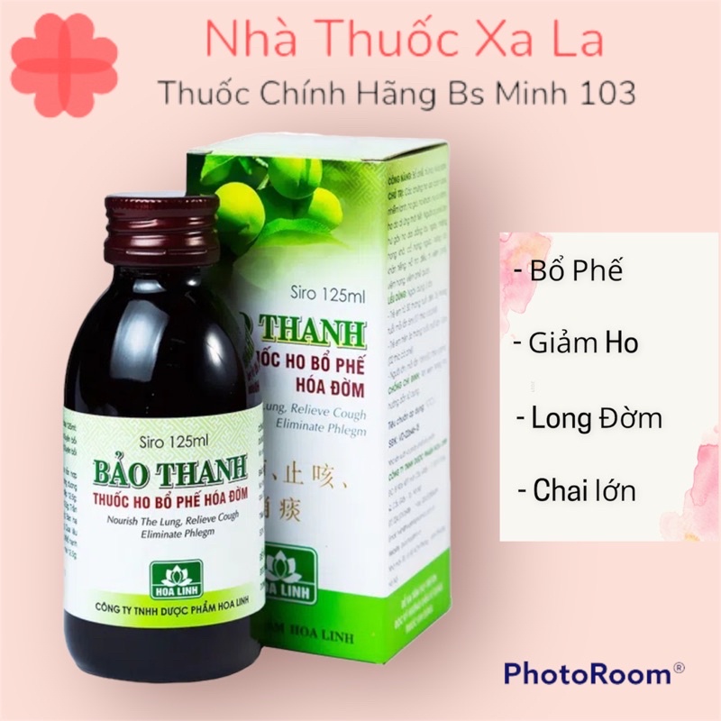 Siro ho Bảo Thanh Hoa Linh Giảm Viêm Họng Viêm phế quản