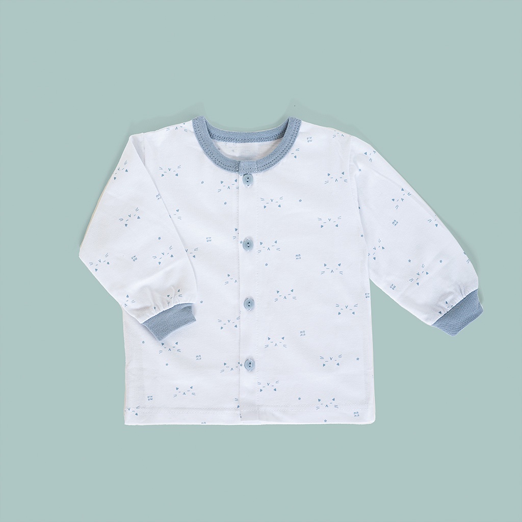 Áo Sơ Sinh Tay Dài, Tay Ngắn, Bộ, Nút Giữa MIOMIO, Họa Tiết Mặt Mèo Cho Bé Trai Bé Gái , 100% Cotton