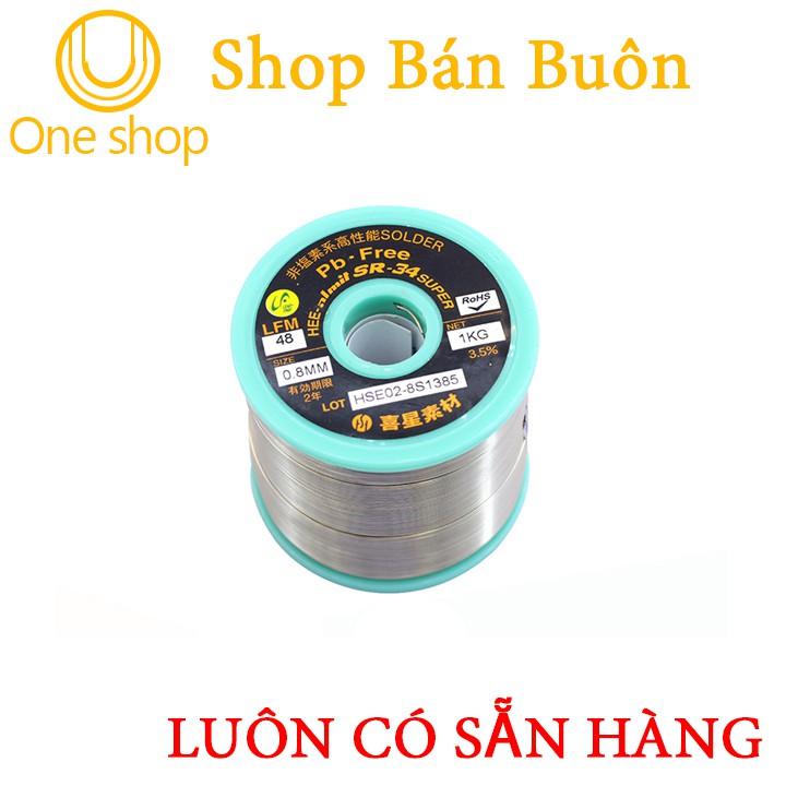 Thiếc Hàn Không Chì Hàn Quốc 3.5% Ag ALMIT SR-34 0.8mm PB-Free LFM-48 (1kg)