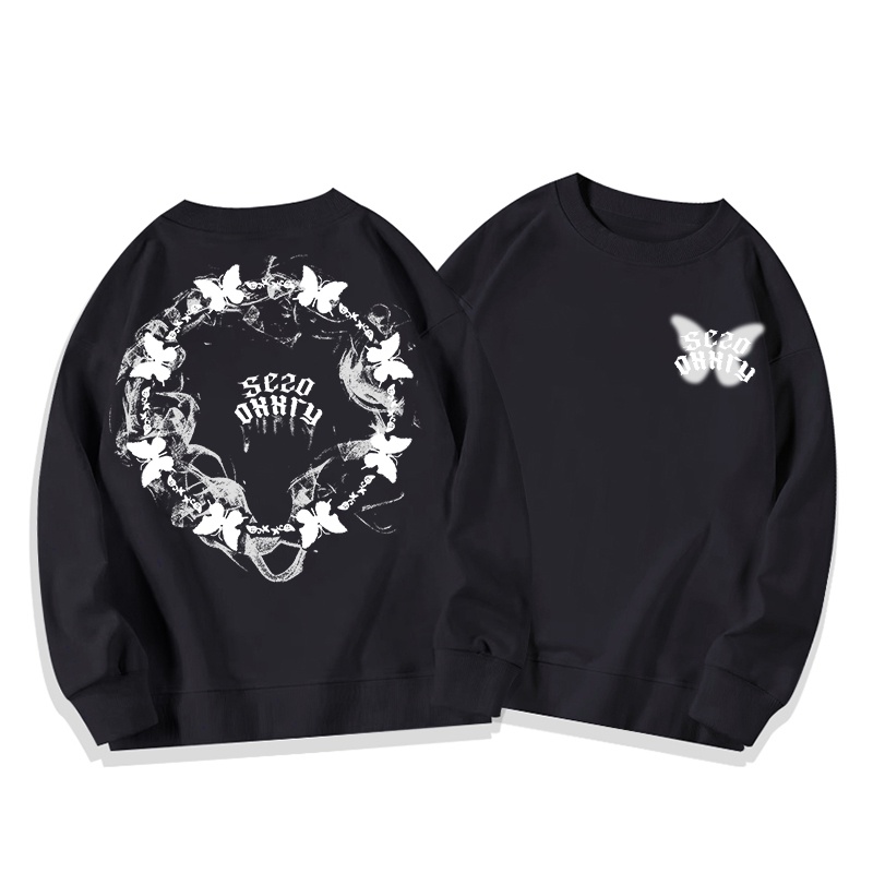 SELVZE Áo sweater Tay Dài In Họa Tiết Thời Trang retro Đường Phố Mỹ Cho Nữ