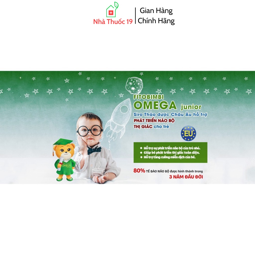 Fitobimbi Omega Junior Bổ Sung Omega 3, Omega 6 Hỗ Trợ Phát Triển Trí Não, Tăng Cường Miễn Dịch, Tốt Cho Mắt (Lọ 30ml)