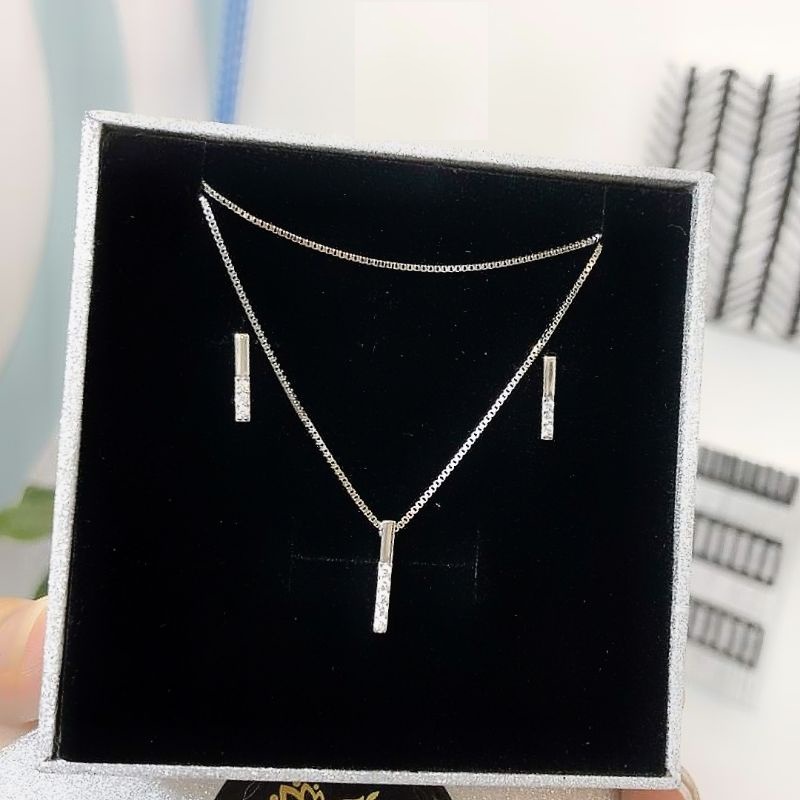 Dây chuyền nữ bạc ta, thanh mảnh đính đá siêu xinh (ảnh thật cuối) vòng cổ bạc ta cho nữ - Mã TSJD06