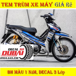 Tem Trùm Wave S110 Trắng Xanh Ohlins