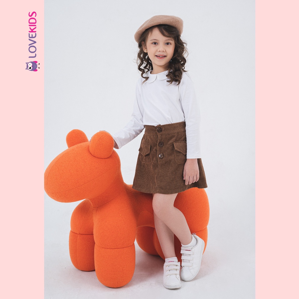 Chân váy nhung phối cúc bé gái - Lovekids