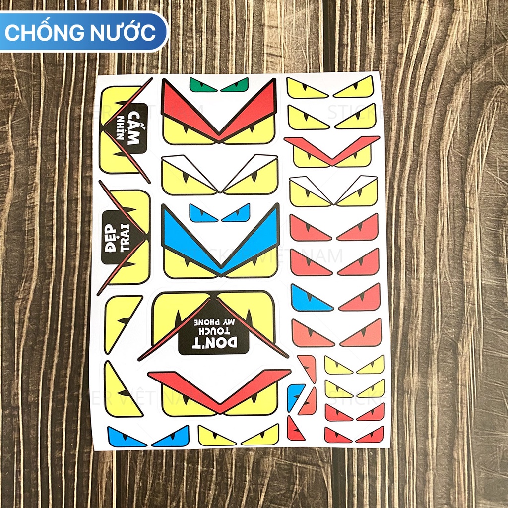 Con Mắt Fendi - Chất liệu PVC chất lượng cao chống nước - Kích thước 15 x 20.5cm -  Sticker Việt Nam