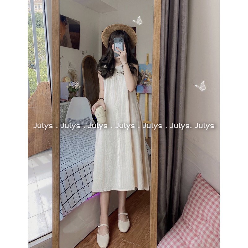 Váy Ba Lỗ Chất Thô Trơn Dáng Xòe Có Túi Bên M168- Lolla_Fashion