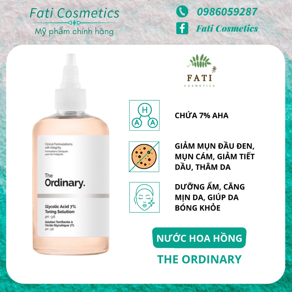 Toner tẩy da chết 240ml Glycolic Acid 7% Toning Solution The Ordinary