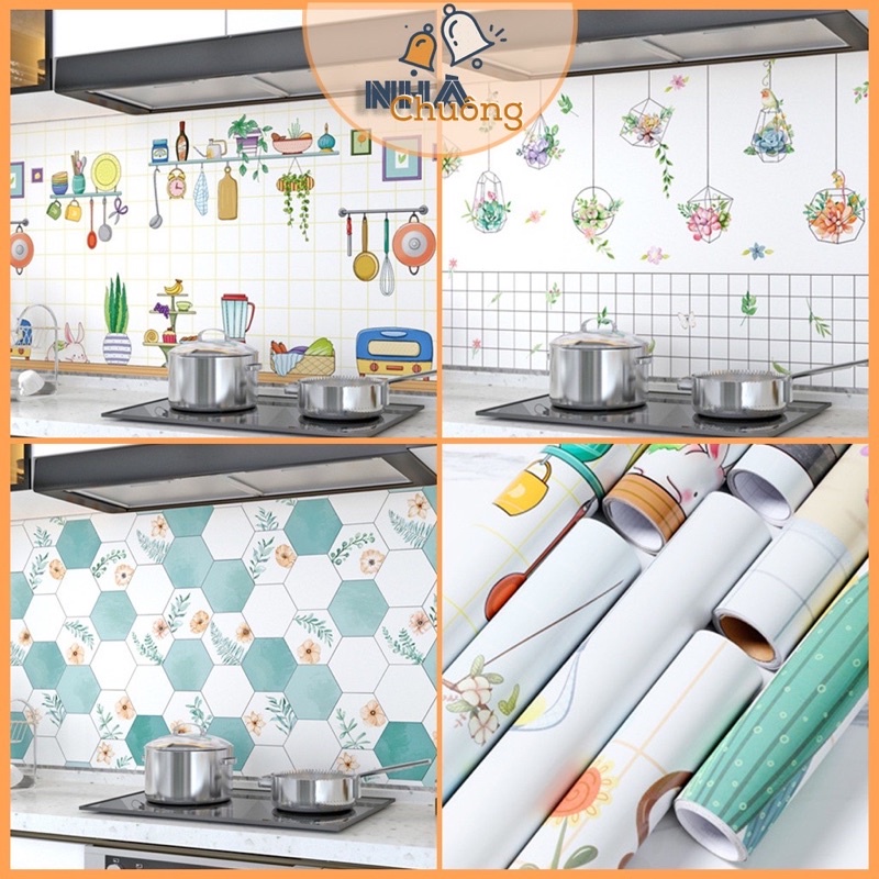 Giấy Dán Bếp Tráng Nhôm Chịu Nhiệt Chống Dầu Mỡ Khổ Rộng 60 cm x Dài 2 m