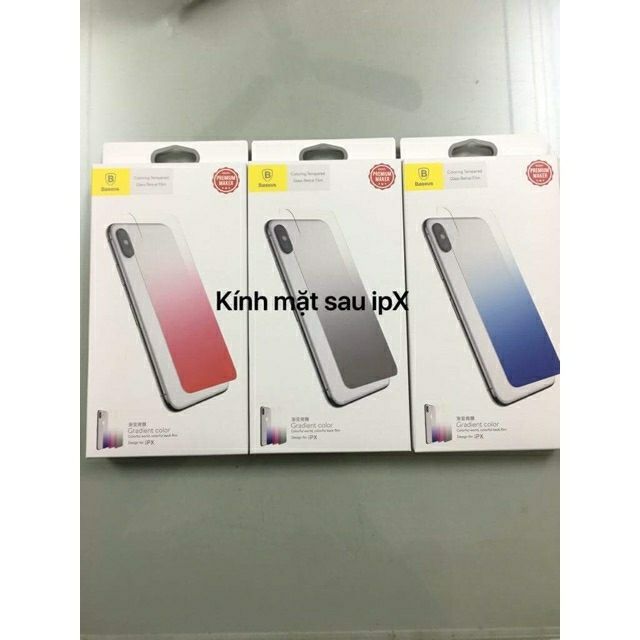 Kính cường lực mặt sau iPhone x hiêụ baseus