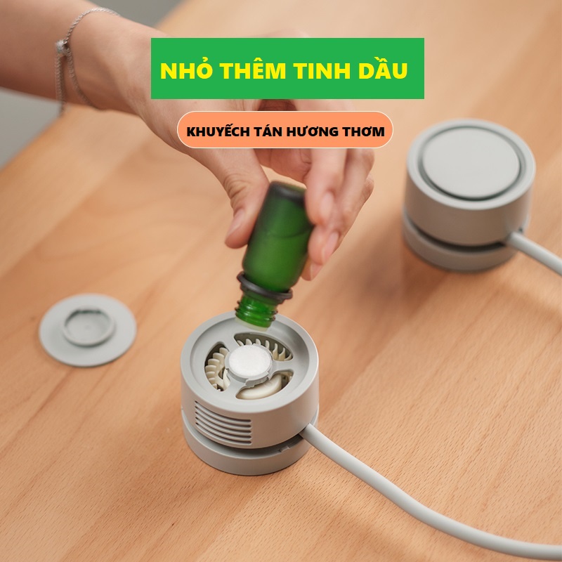 QUẠT ĐEO CỔ TÍCH ĐIỆN TÍCH HỢP MÁY KHUẾCH TÁN HƯƠNG THƠM, 3 TỐC ĐỘ, PIN 1600MAH