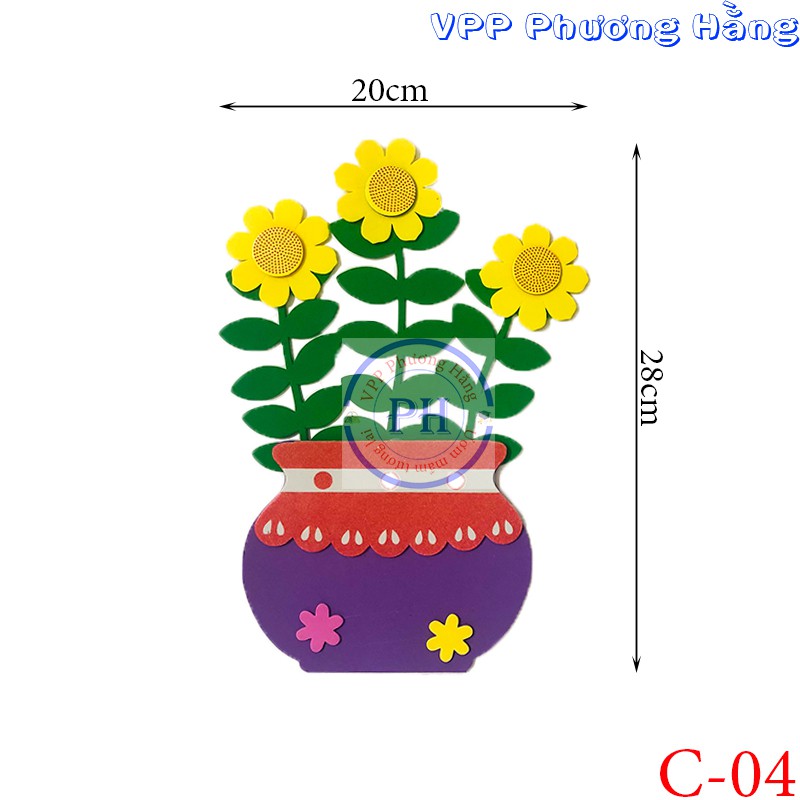 Bình hoa xốp trang trí mầm non và phong cho bé ( loại thấp )