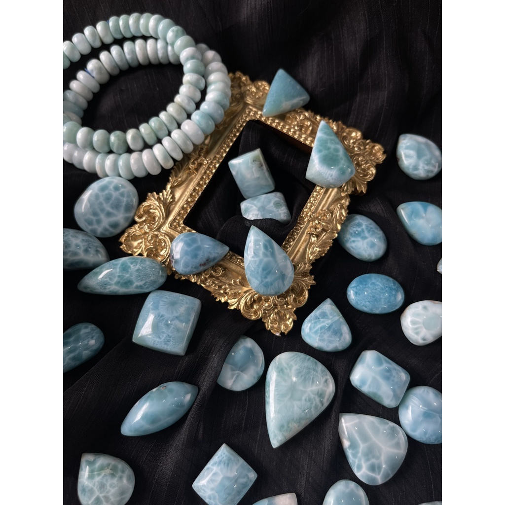 Mặt đá Larimar Dominica, viên đá của vùng biển Atlantis, đá thach anh, đá thanh tẩy Tarot, Reiki, phong thủy
