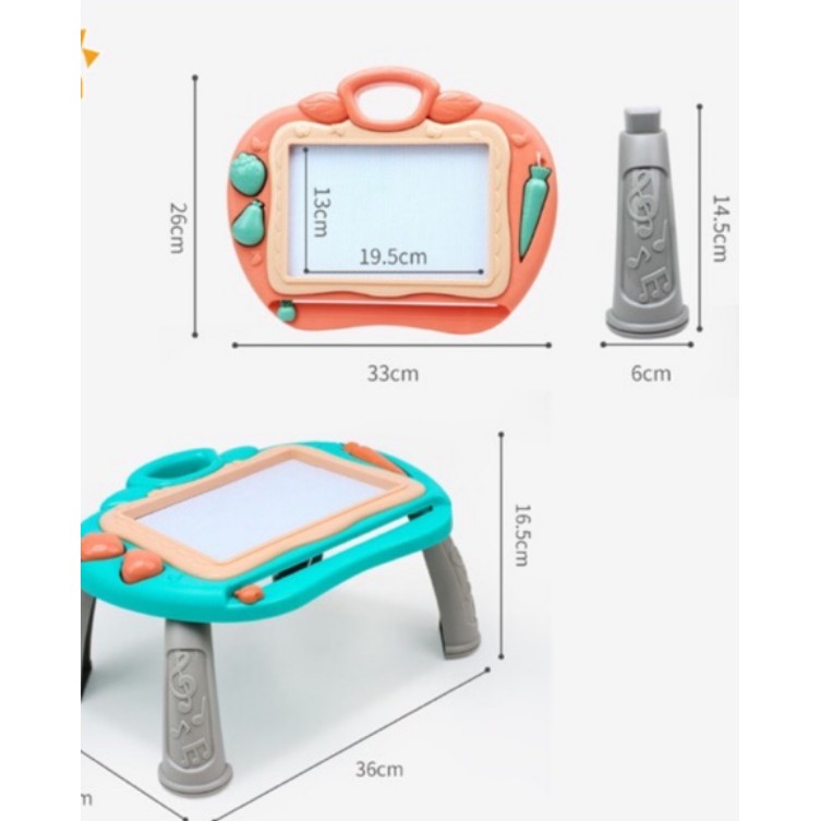 Bảng vẽ tự xoá cho bé TSK - Bảng vẽ từ tính nam châm, có kèm chân đỡ, giúp bé thỏa sức sáng tạo