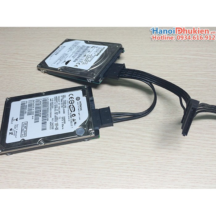 Cáp chuyển nguồn Molex IDE 4Pin sang 3 Sata cho ổ cứng HDD, SSD