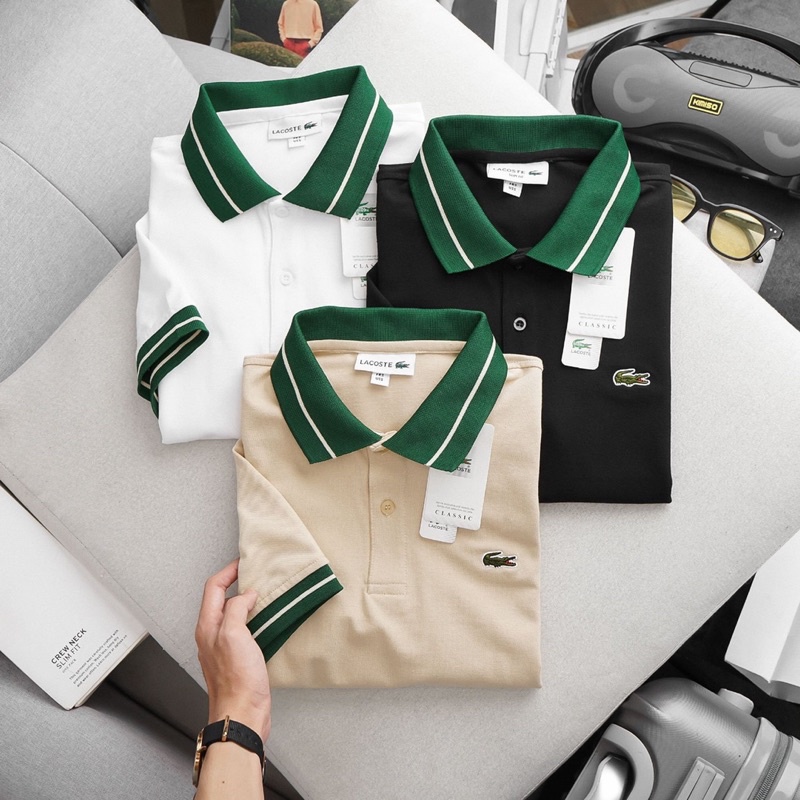 Aó thun polo nam cao cấp LCST cổ phối 2 khuy,Form Slimfit,vải COTTON khô co dãn 4 chiều,thấm hút mồ hôi,Hàng VNXK