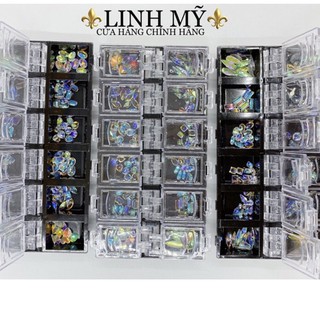 Set 12 mẫu đá khối nail gắn móng