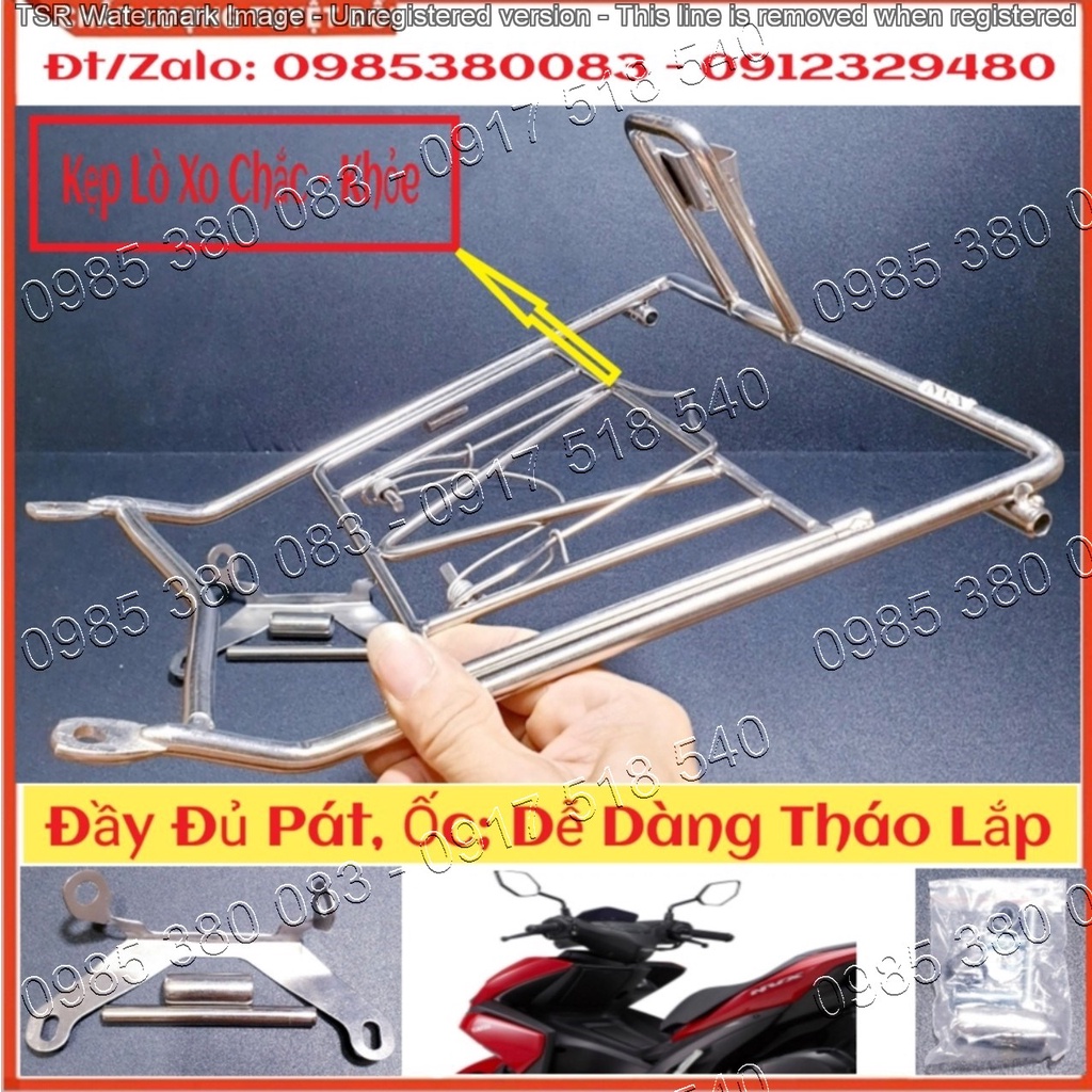 Baga NVX V1 Lượn Giữa INOX Cao Cấp Dày 10 Ly Cho Yamaha NVX 2014 - 2020 (Giá 1 bộ đủ pát ốc)