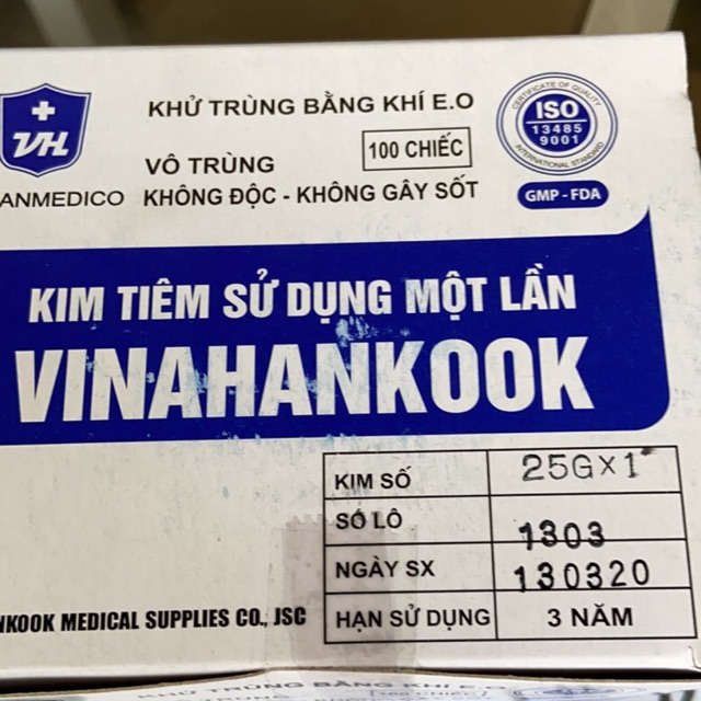 Đầu kim tiêm 25G (100đầu/hộp) Vinahankook