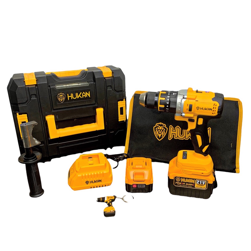Máy khoan cầm tay dùng pin Thương hiệu HUKAN X8 PRO 21V Kèm 01 pin 10 Cell và 01 pin 15 Cell