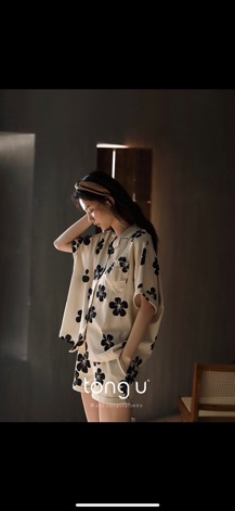 (Freesize 75kg)Đồ bộ nữ mặc nhà- pijama phi lụa cao cấp free size