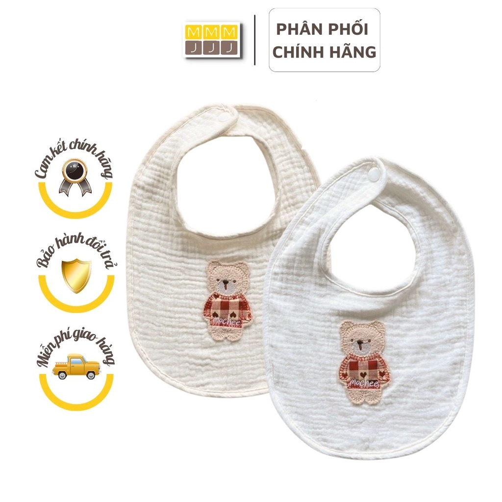 Yếm vải xô muslin cao cấp cho bé Mochee/Ancheeyếm ăn dặm mềm mại, an toàn cho bé