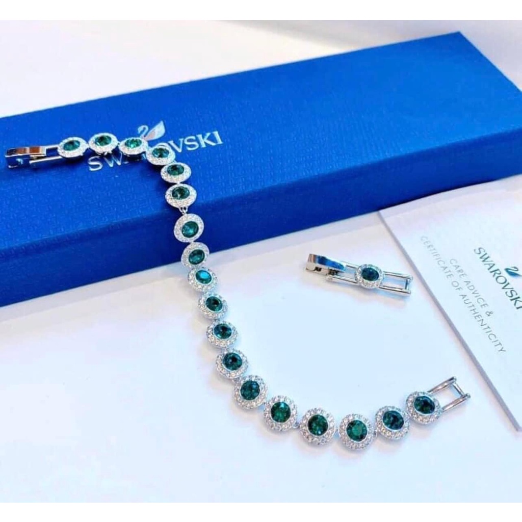 Swarovski - Lắc tay Swarovski Angelic - Vòng tay đính đá xanh ngọc 5646735