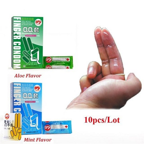 Bao cao su đeo ngón tay trơn mỏng tạo cảm giác cho nữ ngăn ngừa viêm nhiễm
