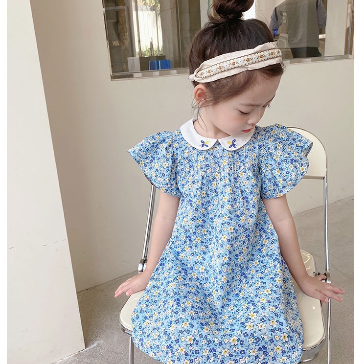 Đầm Công Chúa Cổ Búp Bê Thêu Họa Tiết Thời Trang Mùa Hè Mới Cho Bé Gái GYLTZ339