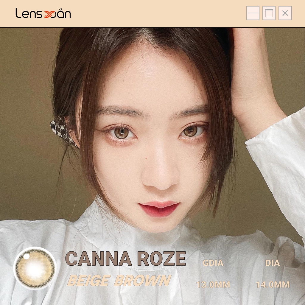 KÍNH ÁP TRÒNG CANNA ROZE BEIGE BROWN CỦA IDOL LENS: LENS NÂU LẠNH PHA KHÓI HẠN 12 THÁNG | LENS XOẮN (GIÁ 1 CHIẾC)