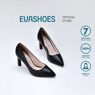Giày cao gót 7cm evashoes da cao cấp eva0026b