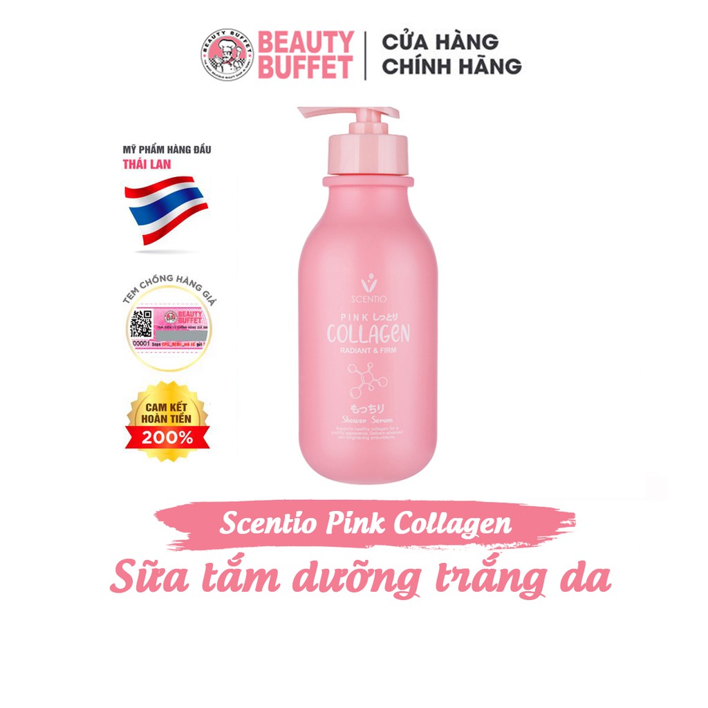 Sữa tắm dưỡng trắng và sáng mịn da Scentio Pink Collagen 350ml