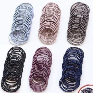 Gói 100 chun buộc tóc nhiều màu