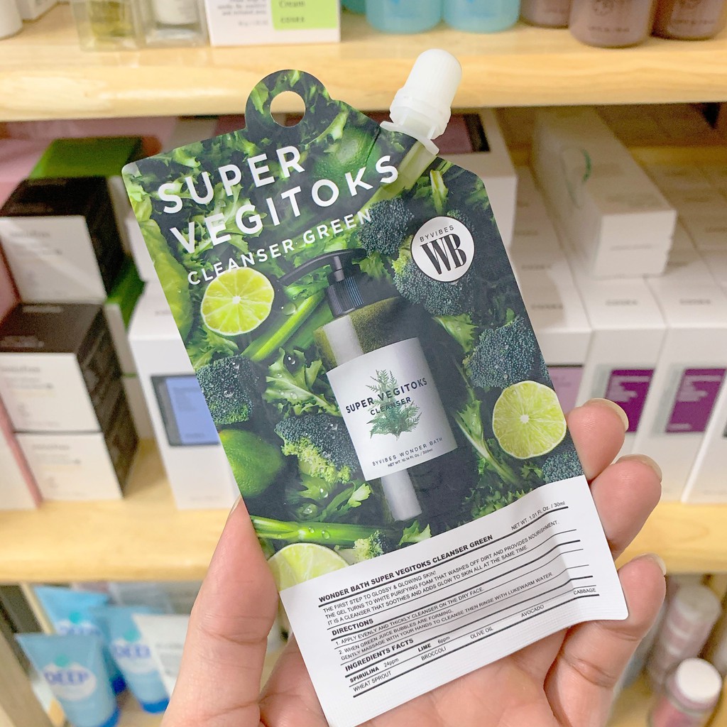 Sữa Rửa Mặt Rau Củ Thải Độc Wonder Bath Super Vegitoks Cleanser MINI 30mL