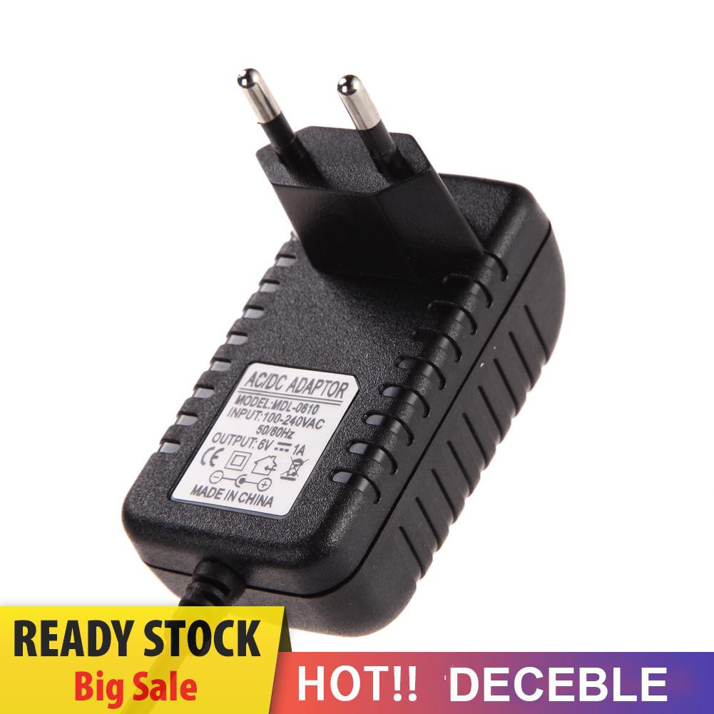 Deceble AC 100-240V Converter Adapter DC 5.5 x 2.5MM 6V 1A 1000mA Charger EU Plug 