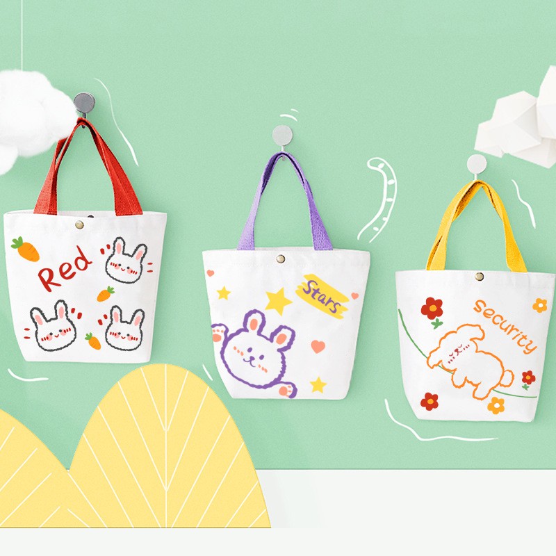 [Mã LIFE1703ALL giảm 10% đơn 50K] Túi vải canvas mini in họa tiết dễ thương phong cách Hàn Quốc Taro Stationery