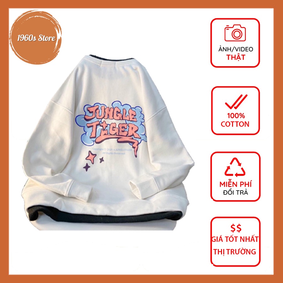 [Có Ảnh Và Video Thật] Áo Sweater Jungle Tiger 2 Màu Chất Nỉ Cotton  1960S Store Mã 598 | BigBuy360 - bigbuy360.vn