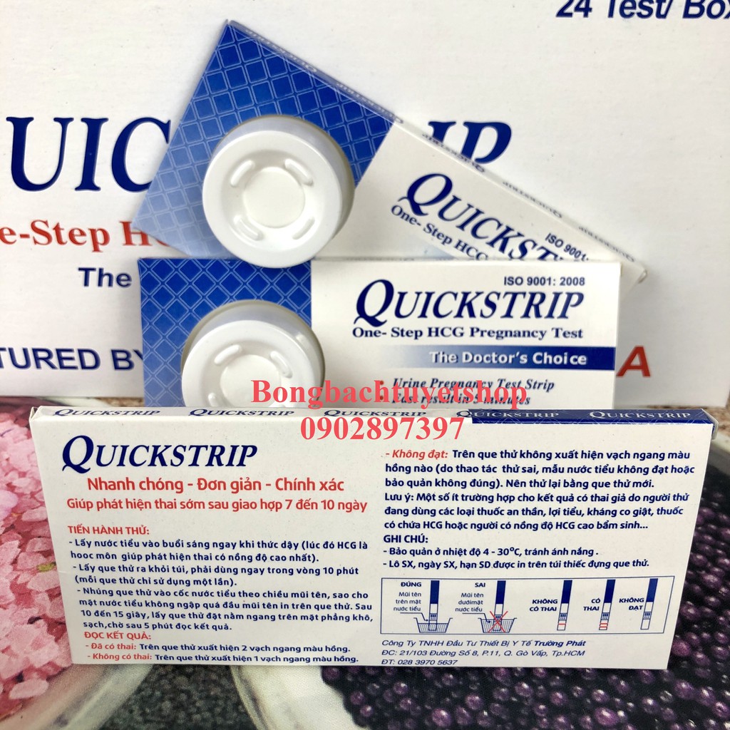 Hộp 24 Que thử thai Quickstrip phát hiện thai sớm - Nhanh chóng - Tiện lợi