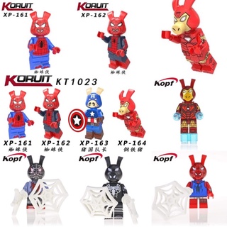 Marvel minifigures Super heroes Iron-ham spider-ham kopf , koruit mô hình nhân vật Nhện lợn , người sắt lợn
