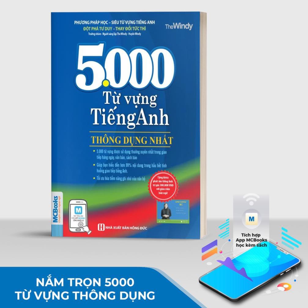 Sách - 5000 Từ Vựng Tiếng Anh Thông Dụng Nhất Dành Cho Người Học Cơ Bản [MCBOOKS]