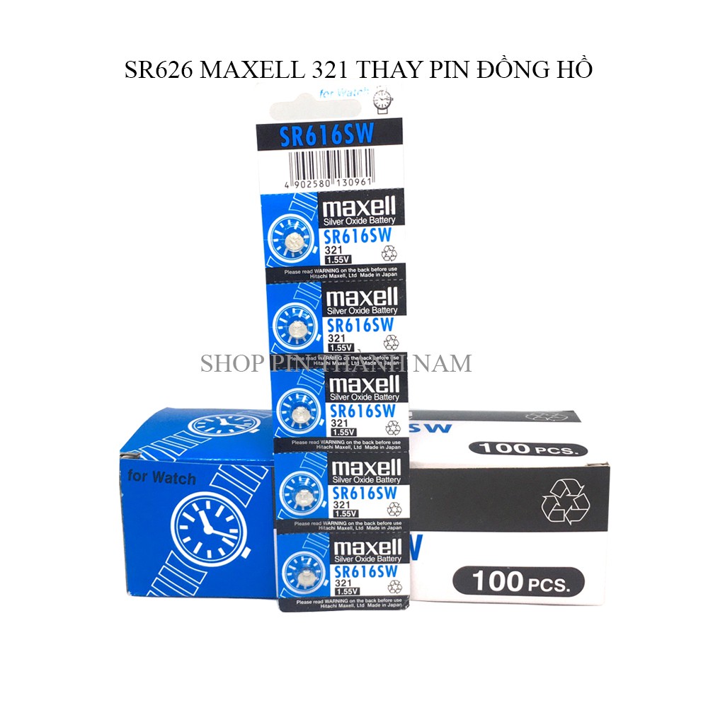 Vỉ 5 viên Maxell SR626 / 377 / SR626SW thay pin đồng hồ đeo tay