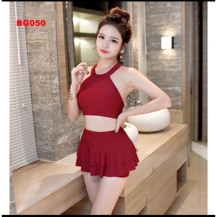 Đồ bơi nữ 2 mảnh thời trang bikini áo tắm nữ đẹp dáng váy hai tầng kín đáo VATIXA BKN67