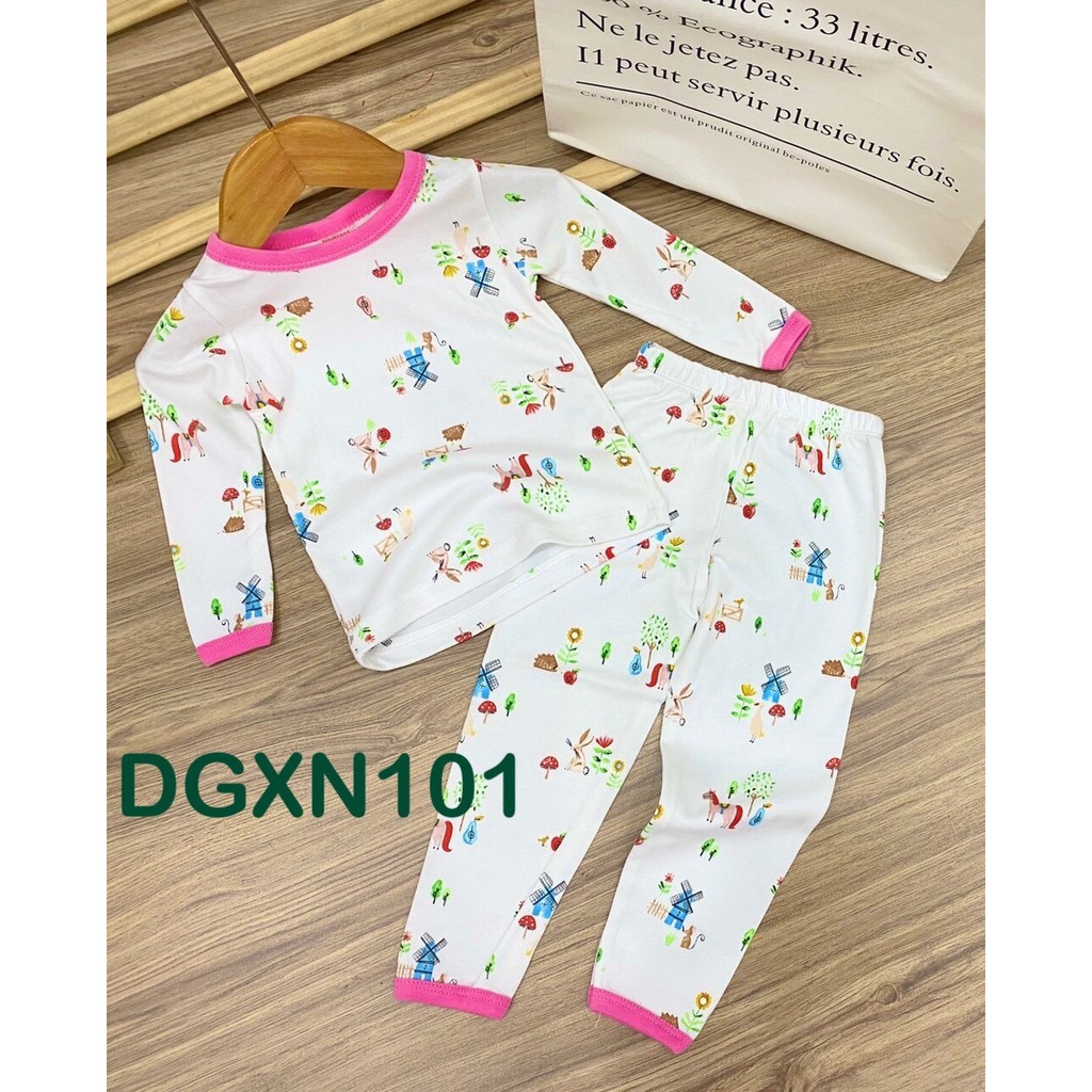 Bộ dài tay thun cotton xuất Nhật cho bé gái từ 10 đến 22kg