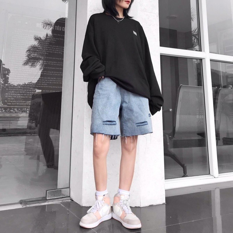 Quần Short Jean Jem Closet Rách Unisex