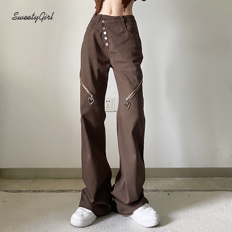 Quần Suông Ống Rộng Lưng Cao Màu Trơn Cài Nút Thời Trang Cho Nữ 2022