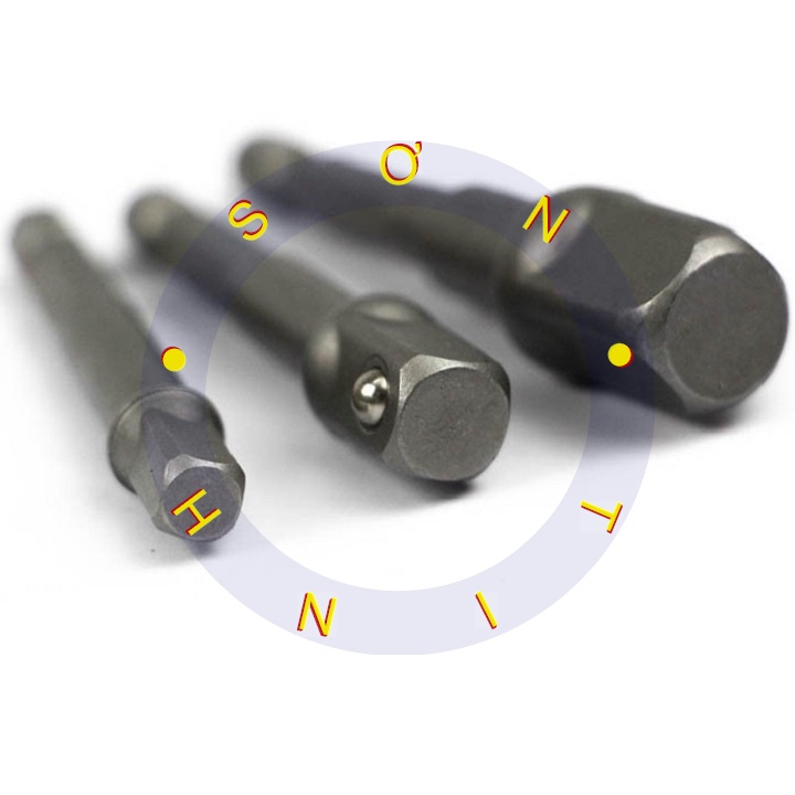 Bộ 3 đầu chuyển lục giác ra Đầu khẩu Tolsen 77864