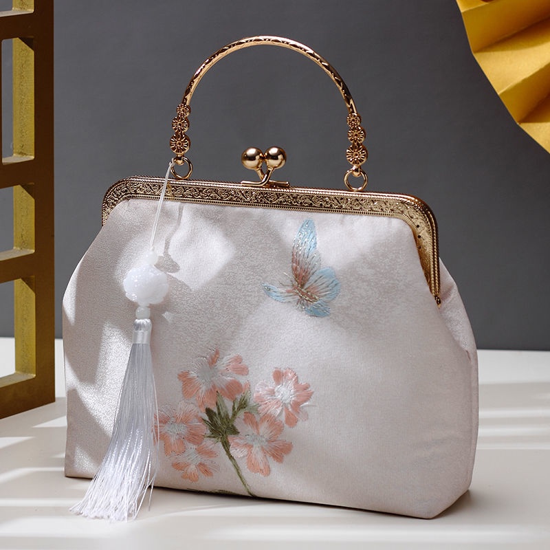 HAPPY HOMLIV Túi xách thêu họa tiết phong cách Hán phục cổ điển