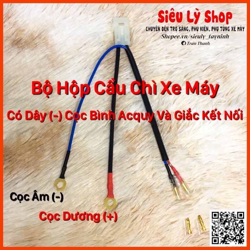 Hộp cầu chì xe máy 10A, 15A (Có dây Mass)