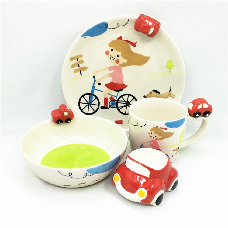 Set bát ăn hình ô tô ngộ nghĩnh cho bé yêu - hàng nhập khẩu cao cấp