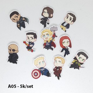 Sticker Marvel dán trang trí planer, scrapbook... size nhỏ 3-5cm