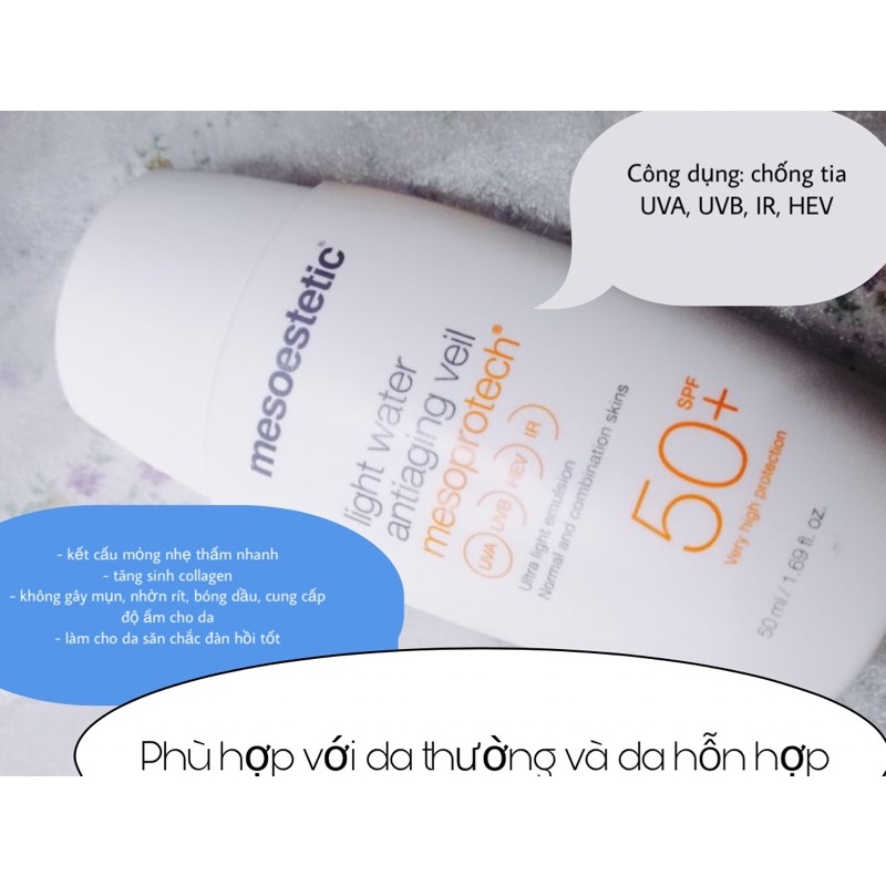 Kem chống nắng Mesoestetic chống lão hóa spf 50 50ml